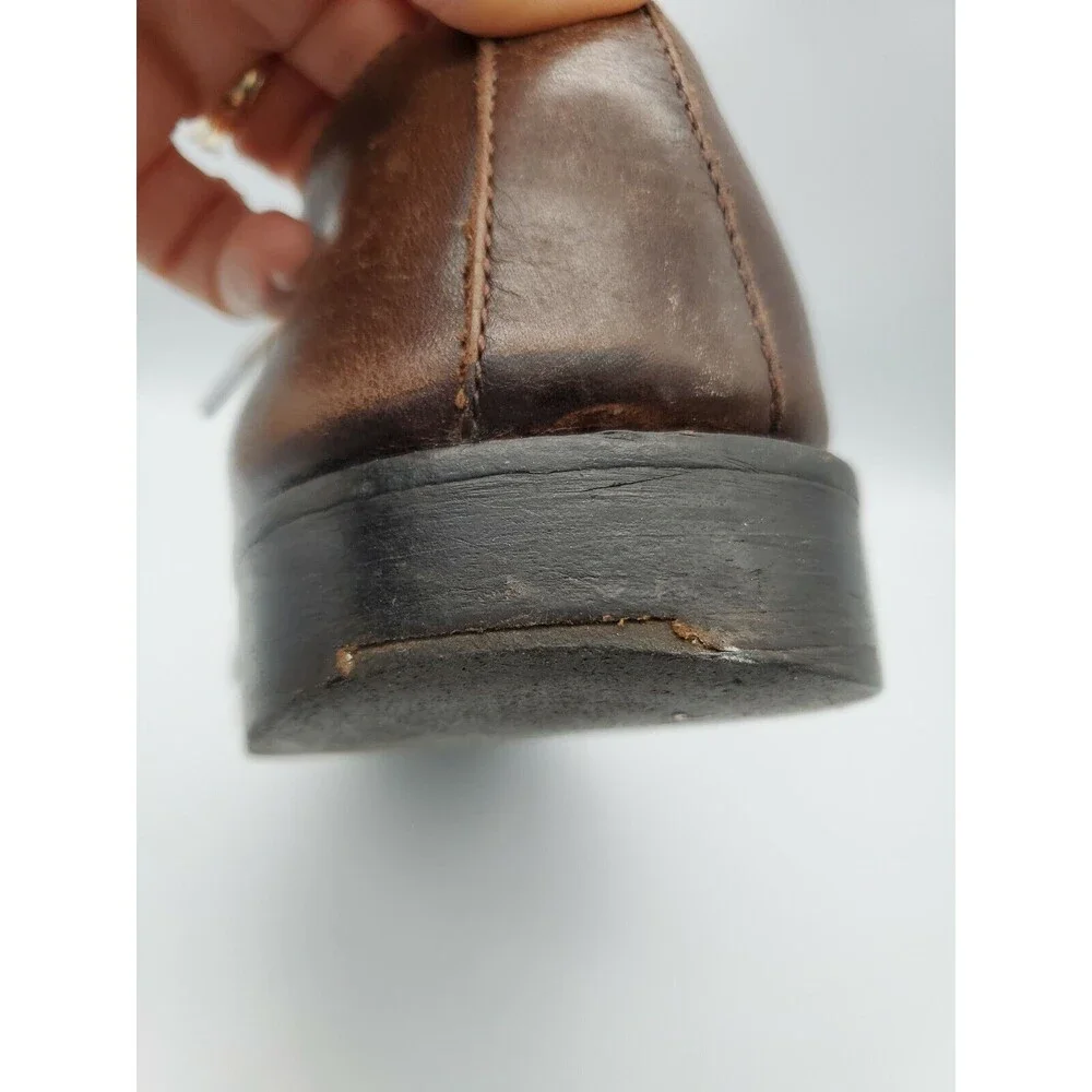 JOHNSTON & MURPHY Men's Shoes Bicycle Toe Oxfords Sz 9.5 M Brown Leather